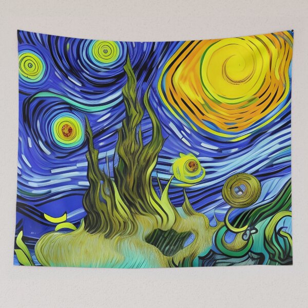 Item preview, Psychedelic Floating Waves Abstract Rainbow Multi Color Painting designed and sold by theWeppen.