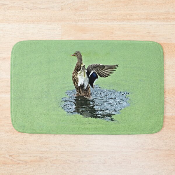 Item preview, Mallard Duck Hen Flapping Wings Green Pond designed and sold by Anna Lemos.