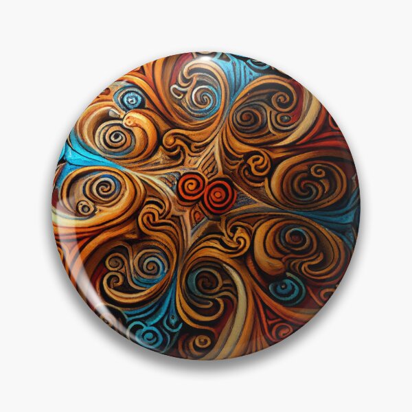 Artikelvorschau, Psychedelic Clay Wood Fine Eclectic Pattern Digital Painting entworfen und verkauft von CodeAndColors.