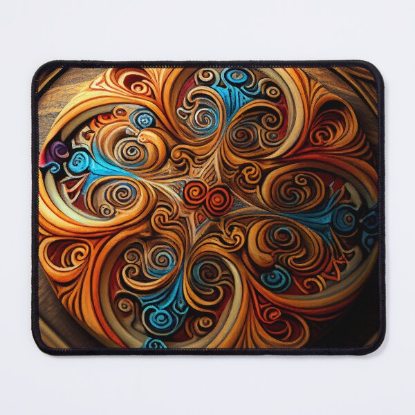 Item preview, Psychedelic Clay Wood Fine Eclectic Pattern Digital Painting designed and sold by CodeAndColors.
