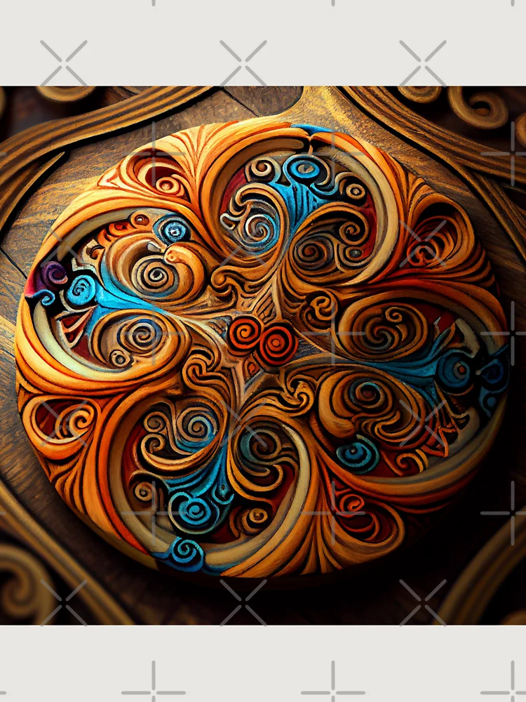 Thumbnail 6 von 6, Premium Oversized Pullover, Psychedelic Clay Wood Fine Eclectic Pattern Digital Painting designt und verkauft von CodeAndColors.