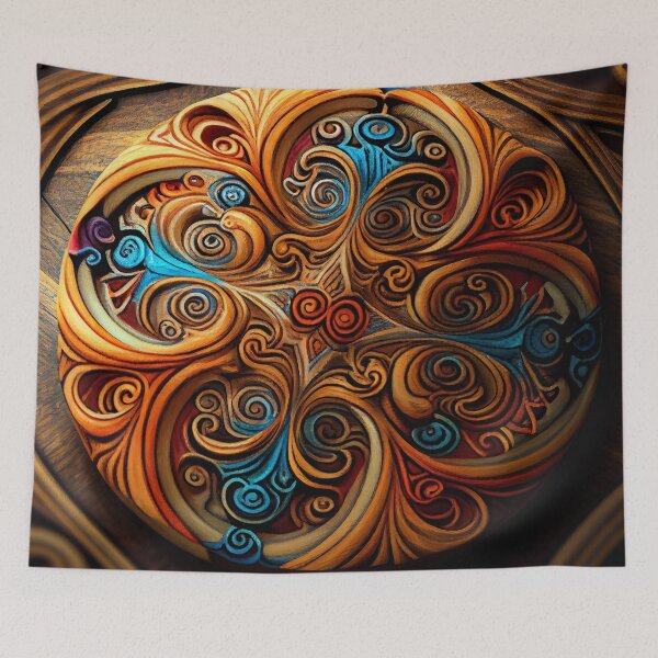 Item preview, Psychedelic Clay Wood Fine Eclectic Pattern Digital Painting designed and sold by CodeAndColors.