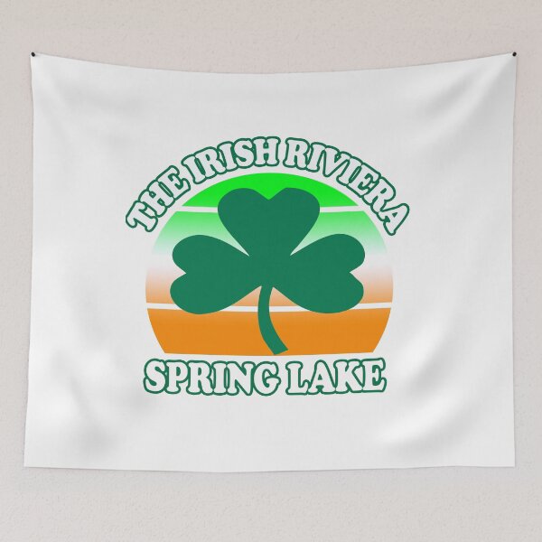 Item preview, Spring Lake The Irish Riviera Beach  Funny Shamrock Retro designed and sold by funnytshirtemp.