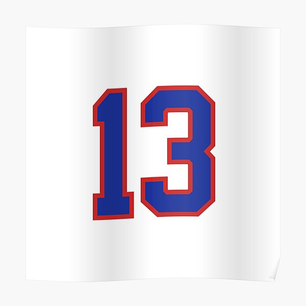 Number 3 blue red sports jersey three Sticker for Sale by LoveIsColorful