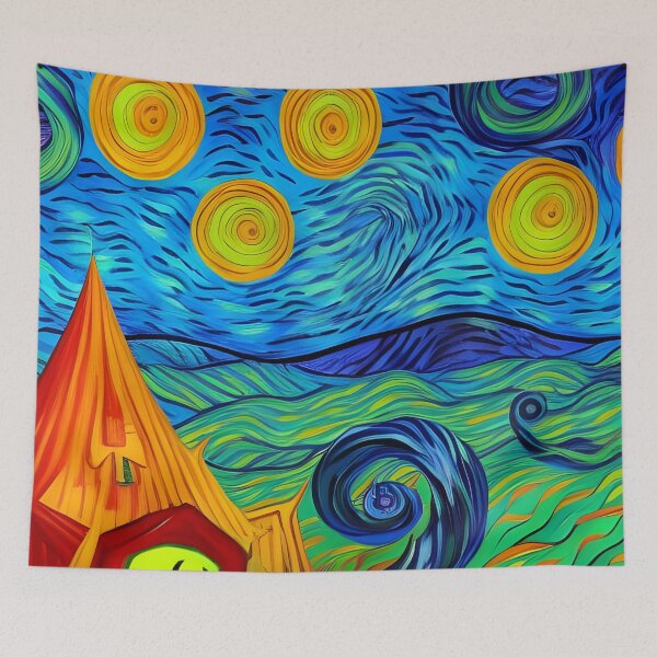Item preview, Hallucinogenic Visions Abstract Rainbow Multi Color Painting designed and sold by theWeppen.