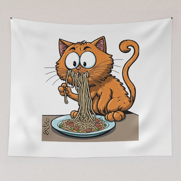 Item preview, Cat Eating Spaghetti designed and sold by AndrewWorld.