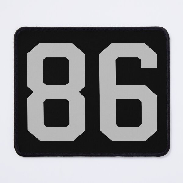 Item preview, Number 86, grey on black sports jersey number eighty six designed and sold by LoveIsColorful.