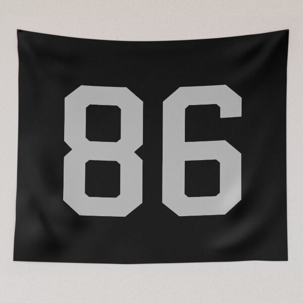 Item preview, Number 86, grey on black sports jersey number eighty six designed and sold by LoveIsColorful.