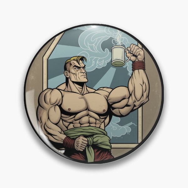 Item preview, Buff man drinking coffee after his victory designed and sold by GingerArranger.