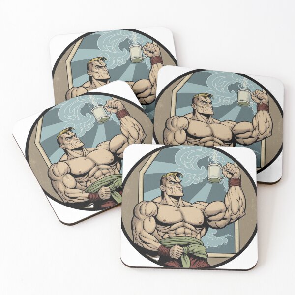 Item preview, Buff man drinking coffee after his victory designed and sold by GingerArranger.