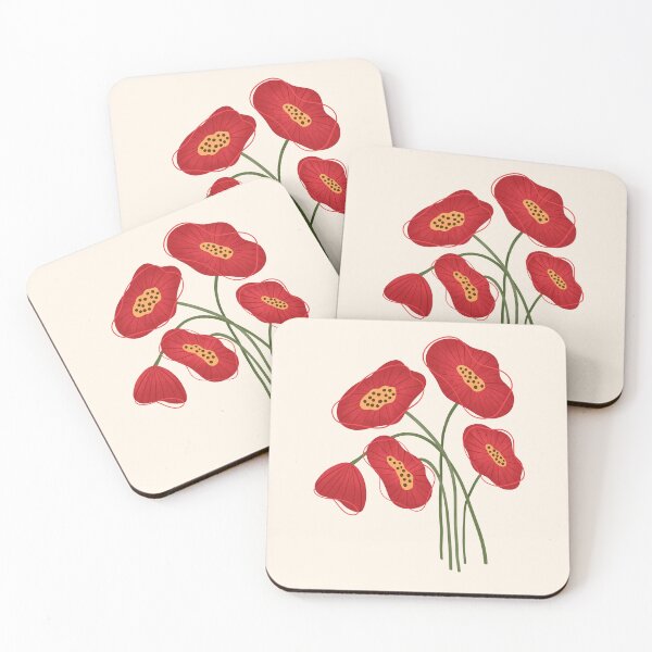 Item preview, Red Poppies – Abstract Red Flowers designed and sold by GraphicBicycle.