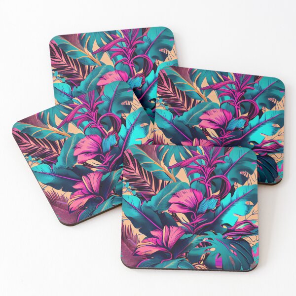 Item preview, Dense Dazzling Pale Aggressive Tropical Pattern Digital Painting designed and sold by CodeAndColors.