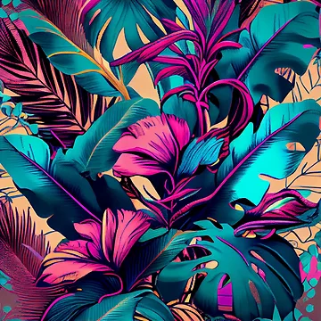 Vorschaubild zum Design Dense Dazzling Pale Aggressive Tropical Pattern Digital Painting von CodeAndColors