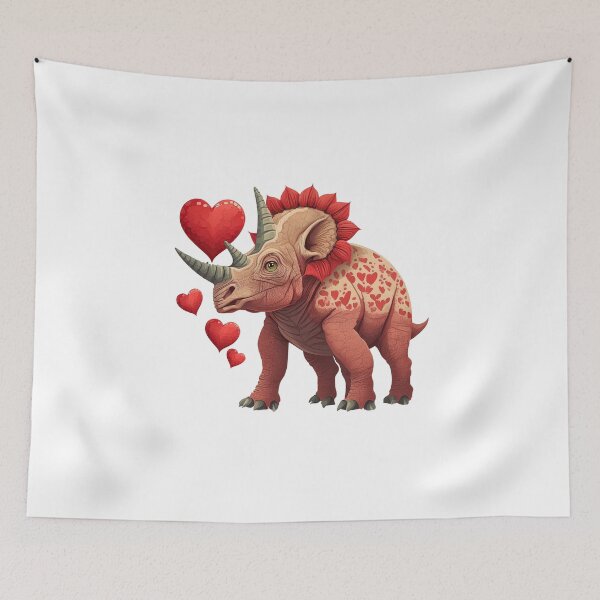 Item preview, Valentine's Day Dinosaur Triceratops designed and sold by Snazzmatazz.