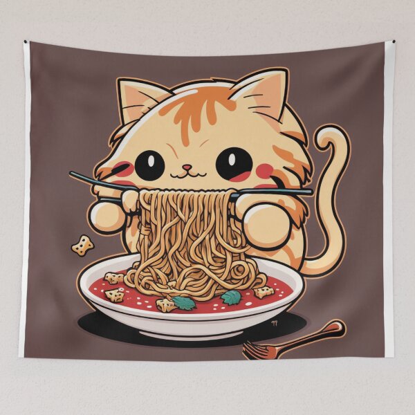 Item preview, Cat Eating Spaghetti designed and sold by AndrewWorld.