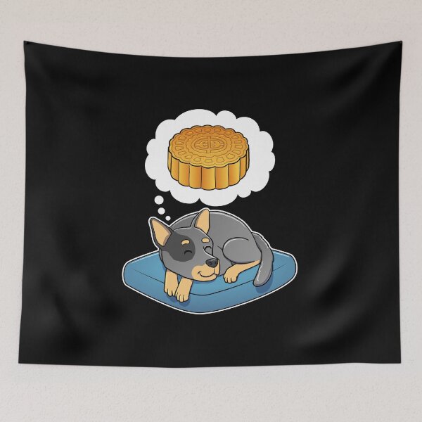 Item preview, Australian Cattle Dog dreaming about Mooncake designed and sold by DoggieDelights.