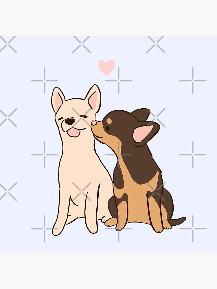 Cute chihuahua dogs Couple for valentines day adorable gift for chihuahua  lovers Art Board Print