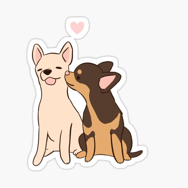 Item preview, Cute chihuahua dogs Couple for valentines day - adorable gift for chihuahua lovers  designed and sold by Yarafantasyart.
