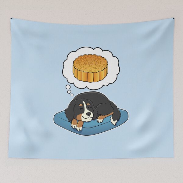Artikelvorschau, Bernese Mountain Dog dreaming about Mooncake entworfen und verkauft von DoggieDelights.