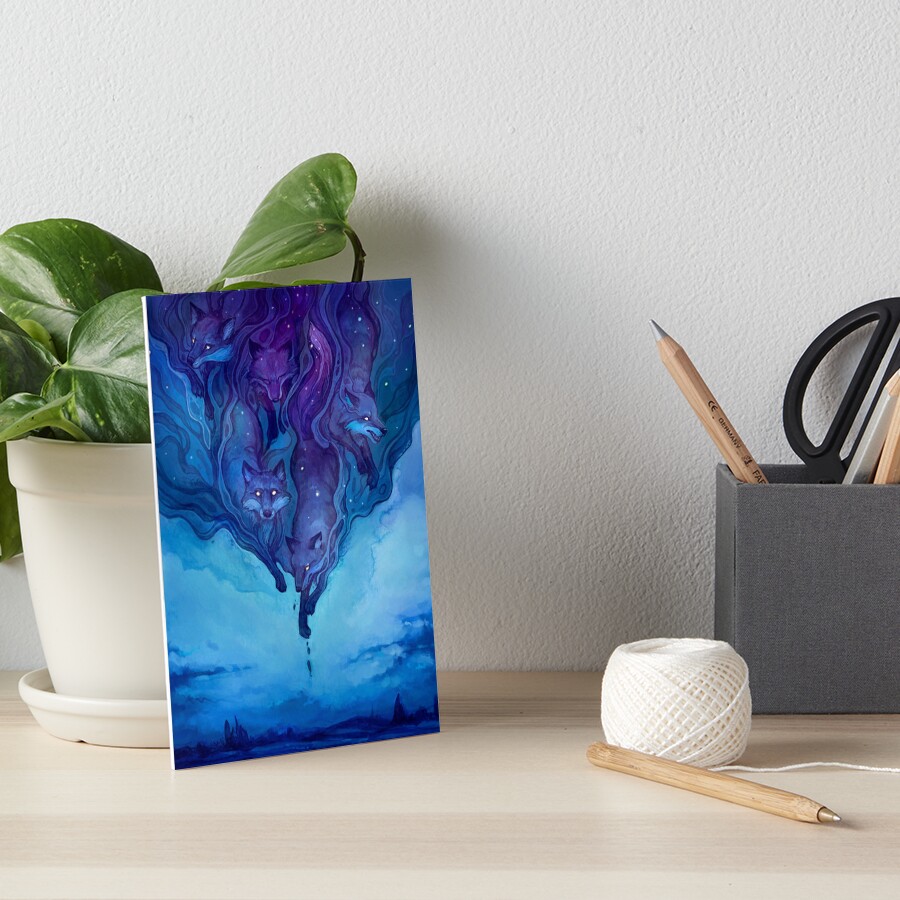 Foxes at midnight Art Board Print