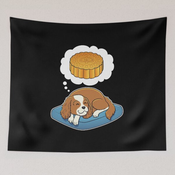 Item preview, Cavalier King Charles Spaniel dreaming about Mooncake designed and sold by DoggieDelights.