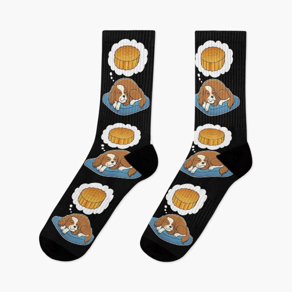 Item preview, Cavalier King Charles Spaniel dreaming about Mooncake designed and sold by DoggieDelights.
