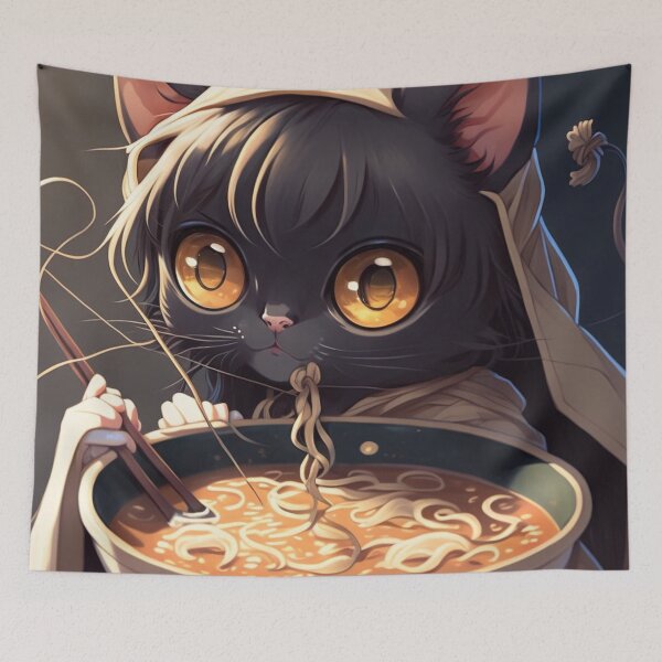 Item preview, Cat Eating Spaghetti designed and sold by AndrewWorld.