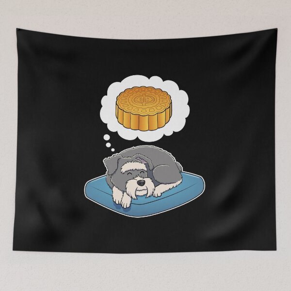 Item preview, Miniature Schnauzer dreaming about Mooncake designed and sold by DoggieDelights.