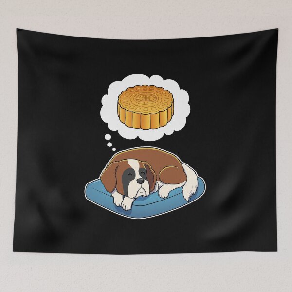 Item preview, St Bernard dreaming about Mooncake designed and sold by DoggieDelights.