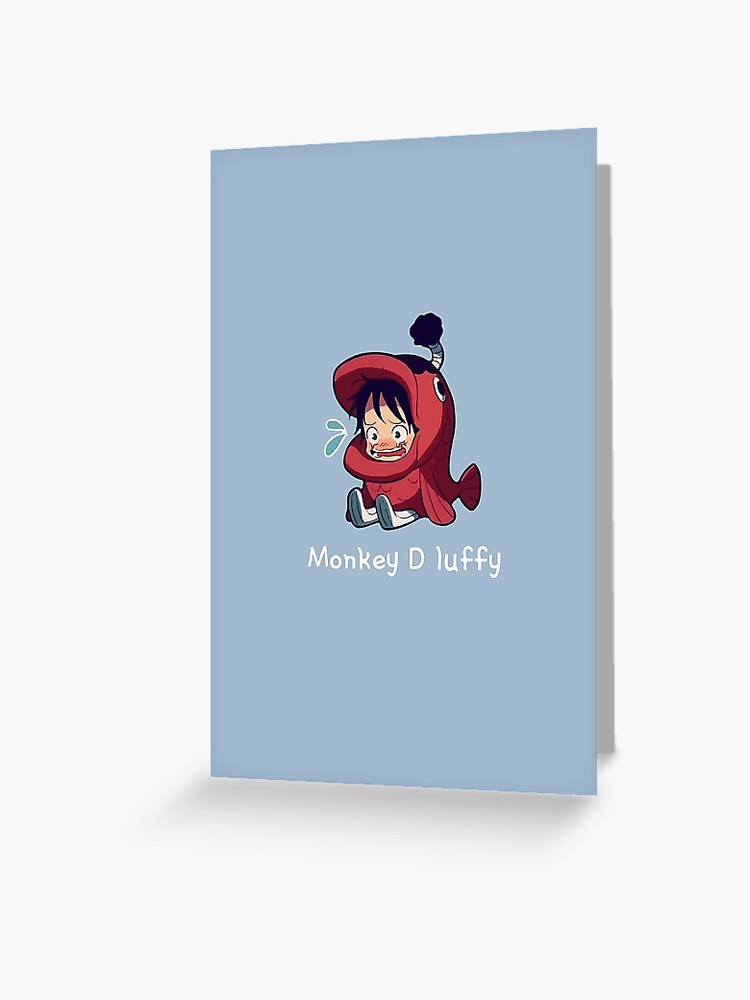 Monkey D luffy fish suit cute Greeting Card for Sale by YourDemonSlayer