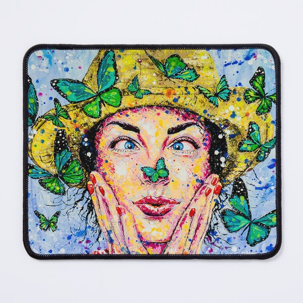 Item preview, Funny face butterfly hat squinty eyes designed and sold by Silke Host.