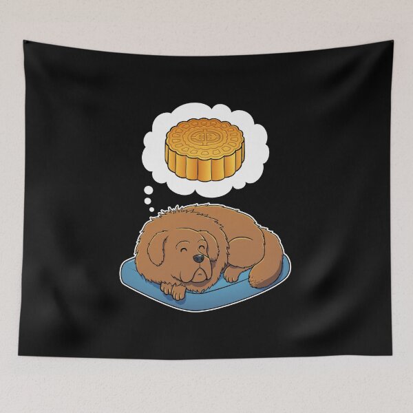 Item preview, Tibetan Mastiff dreaming about Mooncake designed and sold by DoggieDelights.