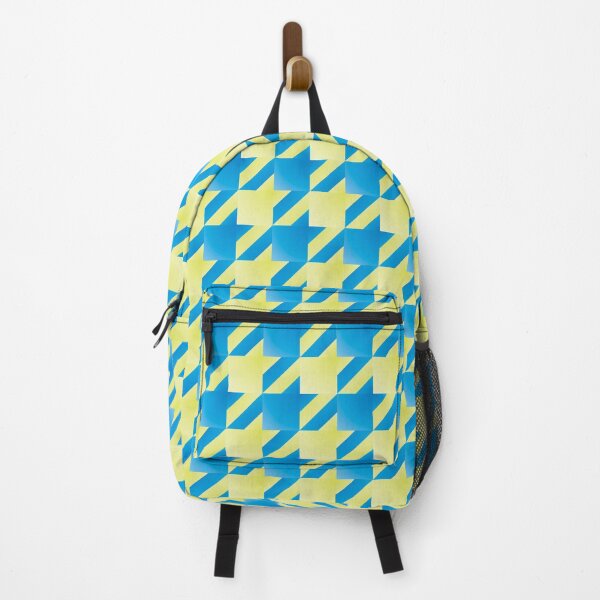 Item preview, Funky and Retro Repeat Houndstooth Pattern in Trendy Yellow and Blue designed and sold by Karen McFarland.