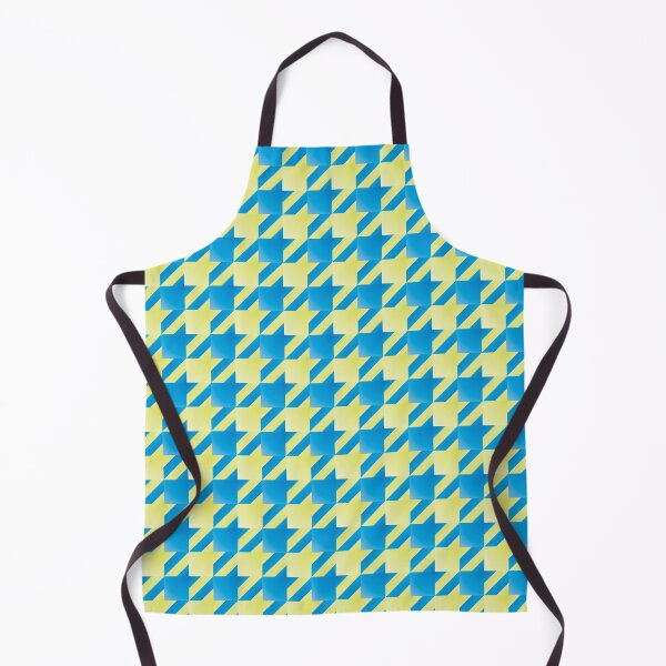 Item preview, Funky and Retro Repeat Houndstooth Pattern in Trendy Yellow and Blue designed and sold by Karen McFarland.