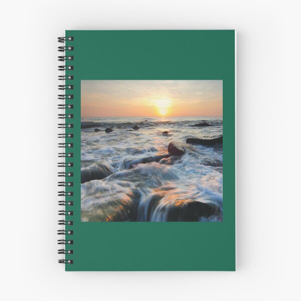 Item preview, Long exposure of body of ocean on sunset pattern  designed and sold by lindsaybroosign.