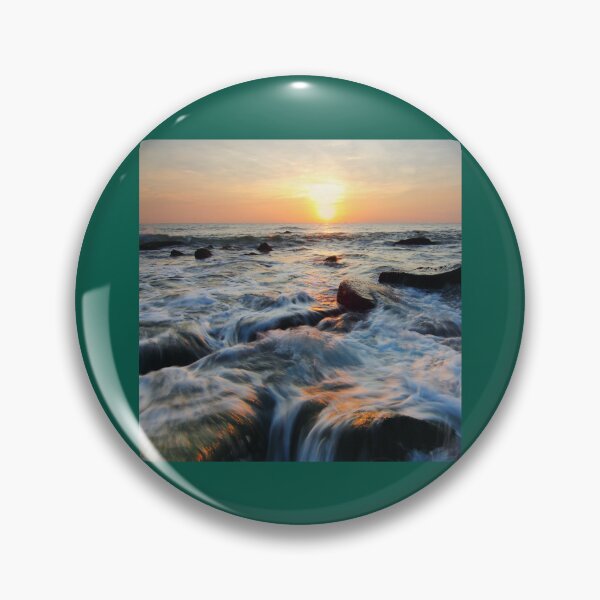 Item preview, Long exposure of body of ocean on sunset pattern  designed and sold by lindsaybroosign.