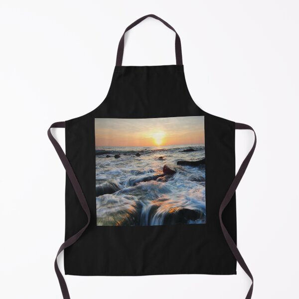 Item preview, Long exposure of body of ocean on sunset pattern designed and sold by lindsaybroosign.