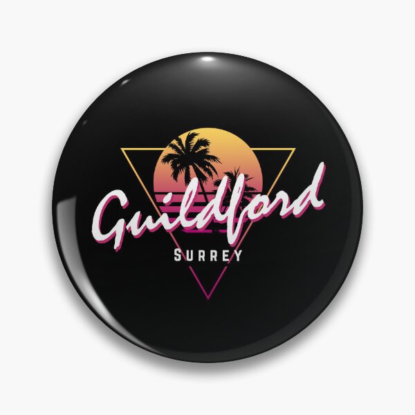 Item preview, Funny 80s Retro Sunset 'Guildford' Surrey designed and sold by dinosareforever.