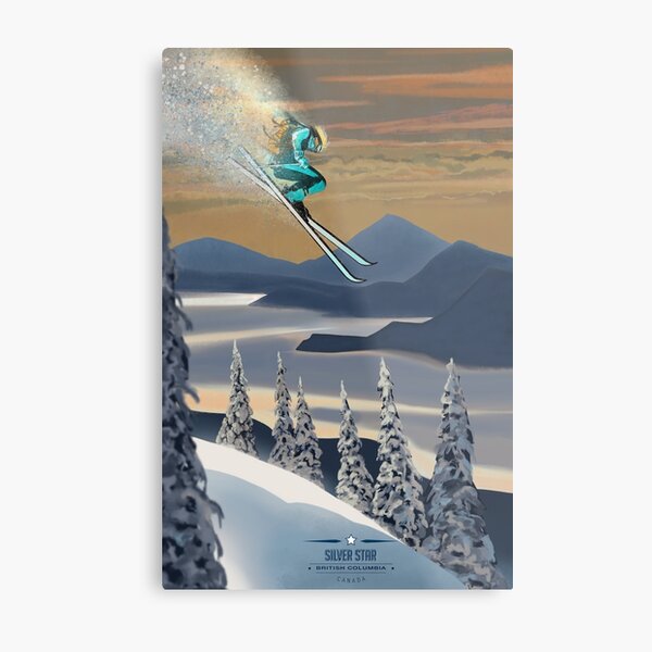 Powder ski art Metal Print