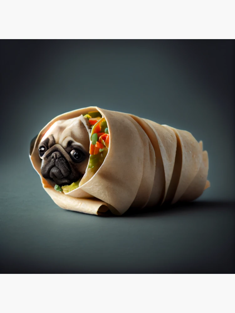 Sticker for Sale mit Mops Burrito - Hundeposter Hundeaufkleber - mein Hund  ist mein Valentinsgruß von puglifemerch