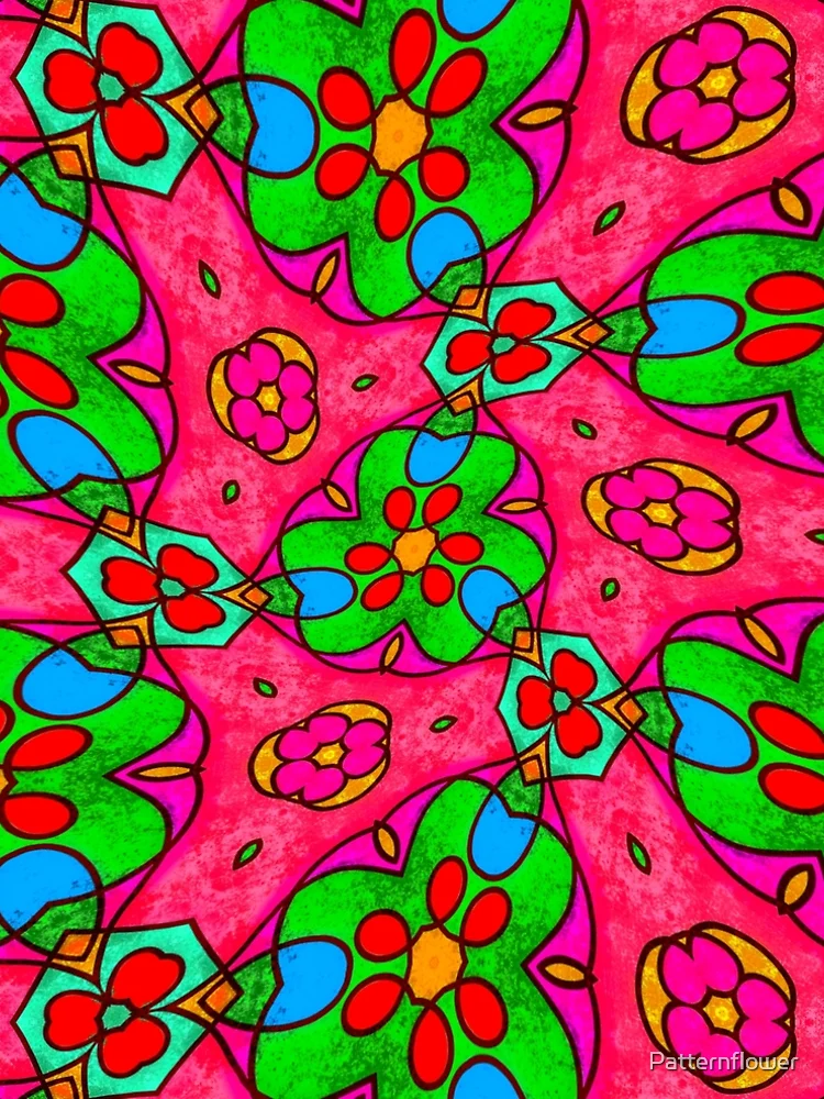 Thumbnail 5 of 5, A-Line Dress, Abstract Flower Pattern designed and sold by Patternflower.