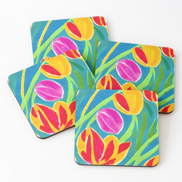 Item preview, Colorful tulip pattern, handpainted design designed and sold by patterncrow.