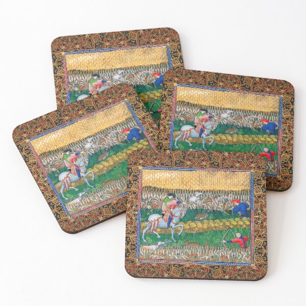 Item preview, BOOK OF HUNTING ,HARE HUNT IN WHEAT FIELDS  Medieval Miniature designed and sold by BulganLumini.