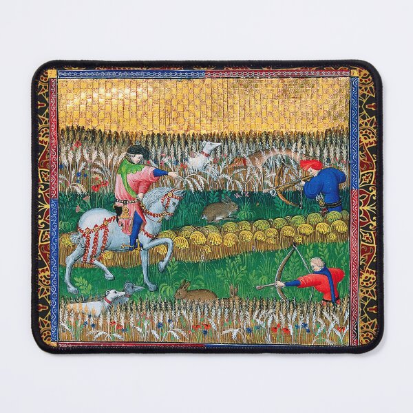 Item preview, BOOK OF HUNTING ,HARE HUNT IN WHEAT FIELDS Medieval Miniature designed and sold by BulganLumini.