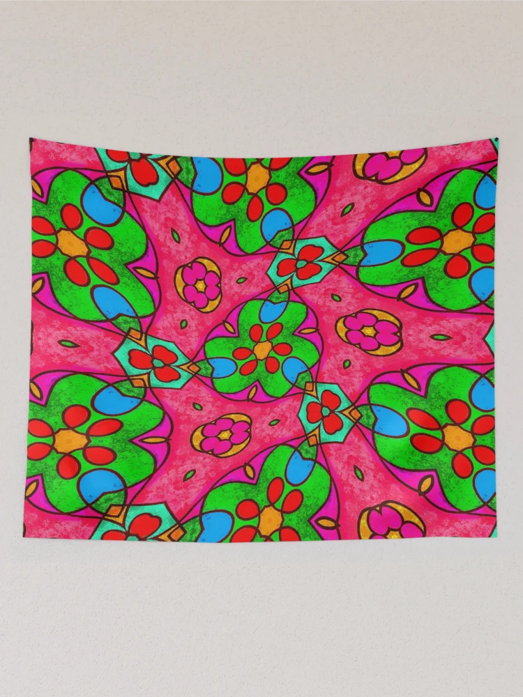 Thumbnail 2 of 3, Tapestry, Abstract Flower Pattern designed and sold by Patternflower.