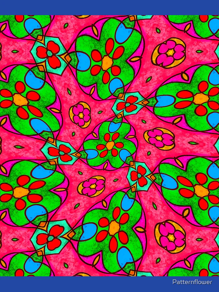 Thumbnail 6 of 6, Zipped Hoodie, Abstract Flower Pattern designed and sold by Patternflower.