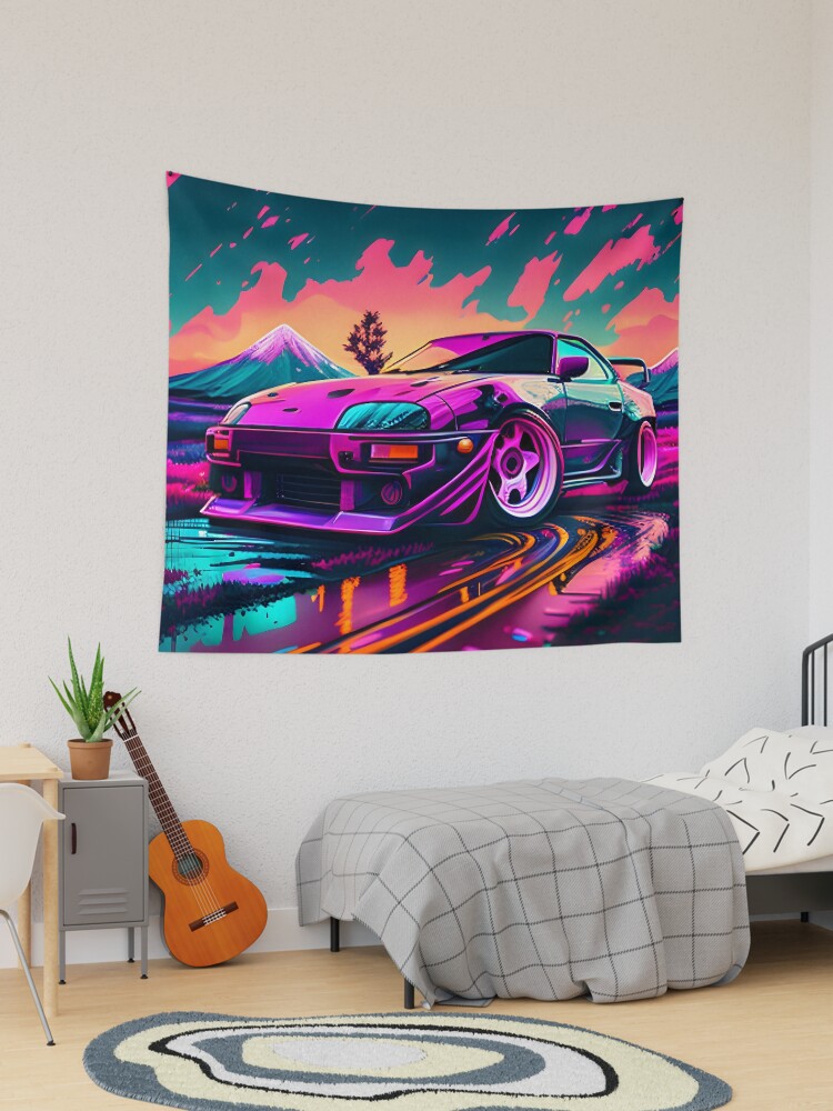 Supra Mk4 Synthwave Tapestry for Sale by ArtAT Redbubble