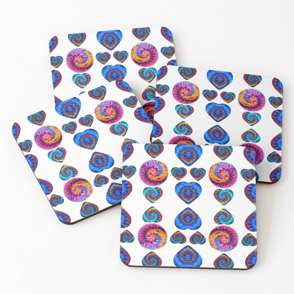 Artikelvorschau, Herzmuster, Hybrid-Batikdesign, Regenbogenfarbe, Kunsthandwerk im Retro-Stil, Grafik-Vintage-Liebhaber entworfen und verkauft von Dodern.