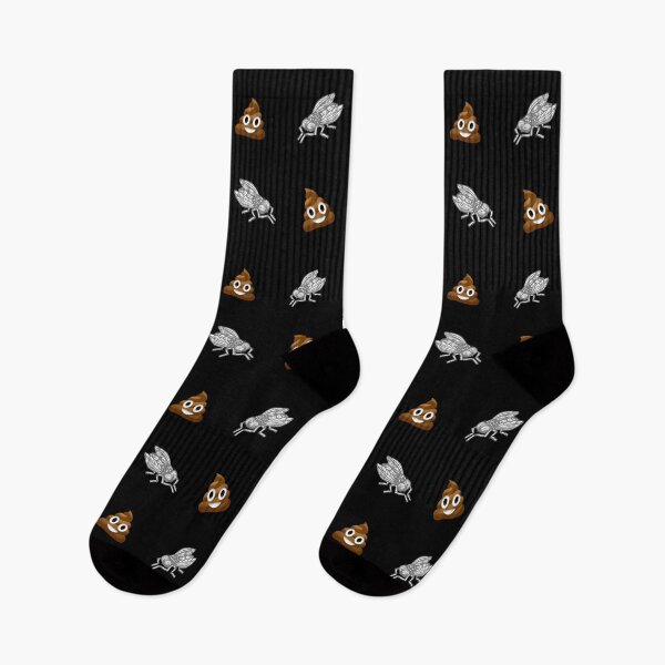 Item preview, Flies on Poop Pattern - Funny Socks and more designed and sold by Dude  Stuff.