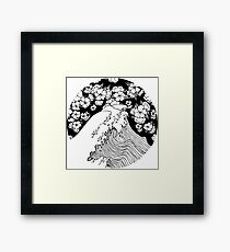 Waves and Flowers Framed Print